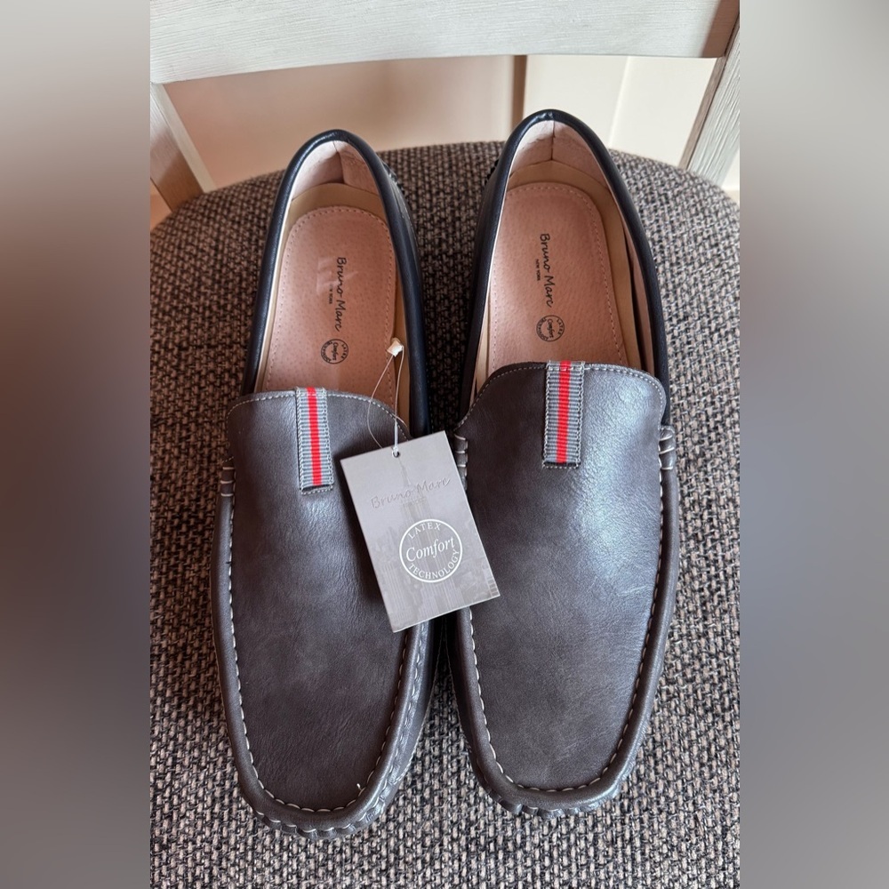 Bruno Marc Men's Gray Slip-On Comfort Loafers